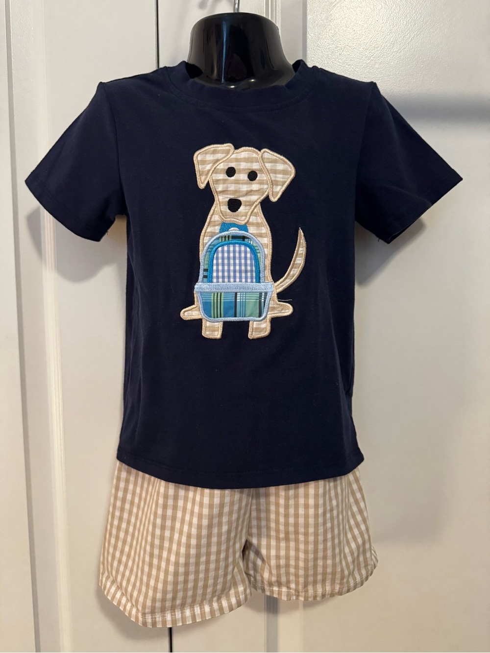 City Beautiful Childrens Boutique Short Sleeve Tee with Puppy Appliqué